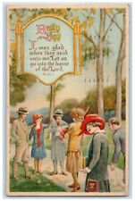 1931 Young Boy And Girls Rally Day Service Bucyrus Ohio OH Vintage Postcard picture