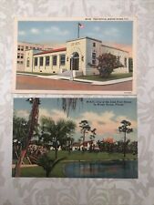 Set Of 2 Antique Linen Postcards Winter Haven Florida  picture