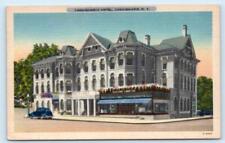 CANAJOHARIE, NY New York  ~ Street Scene HOTEL CANAJOHARIE c1930s Linen Postcard picture
