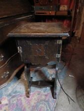Antique Wooden Smoking Stand Side Table Tobacco Humidor Cupboard 2 Tone Wood picture