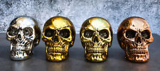 Pirate's Loot Metallic Silver Gold Brass And Copper Tone Skulls Mini Figurines picture