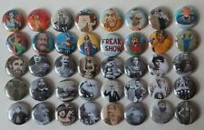 Vintage Circus Freaks huge 40 Pins Pin Lot carnival sideshow head sword piercing picture