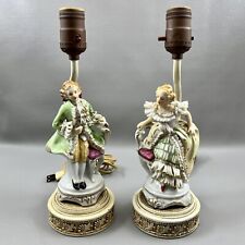 Vintage  French Mademoiselle & Monsieur Bedroom Table Lamps TESTED picture
