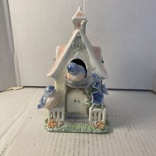 Porcelain Bluebirds Of Happiness House And Flowers Music Box picture