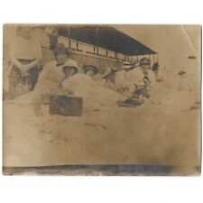 Antique Photo Women On Beach Grainy Over Exposed Ghostly Spooky Vintage C1900 picture