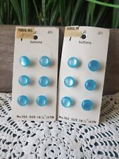 Vintage NOS 12 Aqua Blue Buttons by Pacific Button Co. Made in Japan 1mm picture
