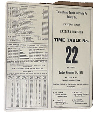 AT&SF Atchison Topeka Santa Fe Railroad Employee Time Table 22 Eastern Line 1971 picture