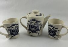 California Pantry Blue and White Rooster and Hen Coffee/Tea Set picture