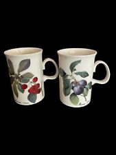 Dunoon Mug Stoneware, Two mugs, Berry Pattern. picture