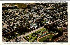 Post Card Salem Oregon Capital  Airplane View & Williamette University picture