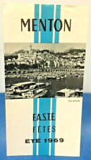 Vintage Menton France Travel Brochure Summer Holiday Guide Leaflet 1969 picture