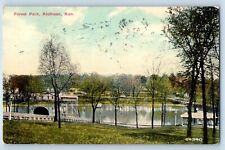 Atchison Kansas Postcard Forest Park Scenic View Lake Trees 1911 Vintage Antique picture