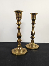 Carolina Brass Candlesticks Pair Taper 7 1/4 Inch Decor Pair Tabletop Set picture
