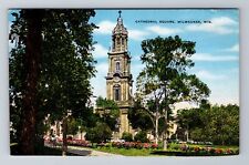 Milwaukee WI-Wisconsin, Cathedral Square, Antique, Vintage c1949 Postcard picture