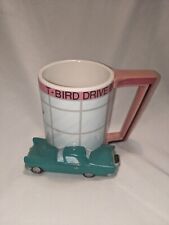 Vintage 1988 T-Bird Drive In Mug Pink Teal Five & Dime #4057 Thunderbird Car Cup picture