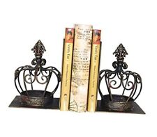 Crown Bookends, Decorative Bookends for Shelves Unique King Royal Crown-bronze picture