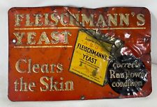 Vintage 1935 Fleischmann's Yeast Embossed Metal Sign - with Lots of Character picture