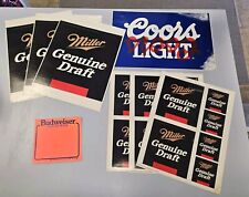 VTG Lot of (8) 1980s Miller Genuine Draft, Coors Light & Budweiser Decal Sheets picture