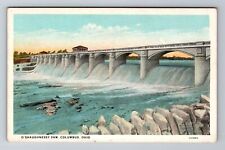 Columbus OH-Ohio, O'Shaughnessy Dam, Spillway, Antique Vintage Souvenir Postcard picture