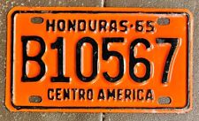 Honduras 1965 Bicycle License Plate # B10567 picture