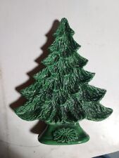 Vintage Nowell's Molds Green Glazed Ceramic Christmas Tree Platter 12