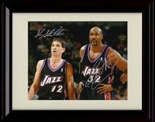 16x20 Framed John Stockton and Karl Malone Autograph Replica Print - HoF Greats picture