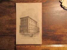 Antique 1872 Engraving Print George Cluett Brother Linen Collar Factory Troy NY picture