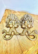 HOMCO Gold Lion Wall Hangings Set of 2 VTG 1976 Plastic picture