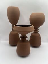 Set Of 3 Terra Finial Vases 2020 Signed Paloma Altazurra picture