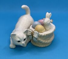 VTG. 2003 Lenox 12 Months Of Kitties April Easter Figurine Kitty & Basket NO BOX picture
