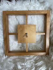 Vintage 70's mcm solid wood wall clock picture