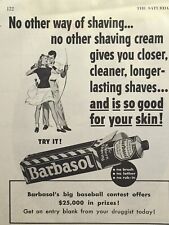 Barbasol Shaving Cream Closer Cleaner Archery Teacher Lady Vintage Print Ad 1952 picture