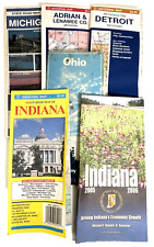 Vintage 1980-00s Road Maps, Lot of 6, Michigan, Ohio, Indiana, used (MM) picture