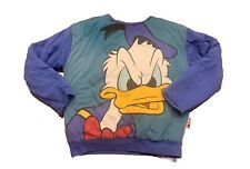 VTG Disney Mickey Inc Donald Duck All Over Print Reversible Sweatshirt Padded OS picture