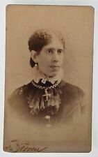 ANTIQUE CDV C. 1880s WARREN GORGEOUS YOUNG CHRISTIAN LADY BOSTON MASSACHUSETTS picture
