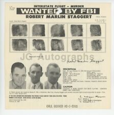 FBI Wanted Notice - Robert Marlin Staggert - Murder - Rochester, NY, 1963 picture
