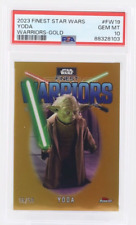 2023 Topps Finest Star Wars YODA WARRIORS Gold /50 #FW19 PSA 10 picture