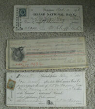 Lot of 3 Vintage 1871 75 91 Phila PA First Girard National Bank Cancelled Checks picture