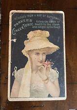 1880s - Parkers Ginger Tonic - Beautiful Lady - Victorian Trade Card picture