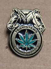 Cannabis Workers Teamsters Union Lapel Pin Marijuana Leaf J2 picture