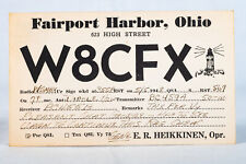 1948 Amateur Ham Radio QSL Card Fairport Harbor Ohio W8CFX Heikkinen picture