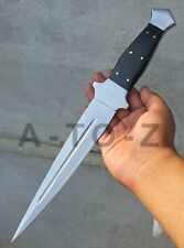 FULL TANG D2 STEEL HUNTING DAGGER KNIFE- HANDMADE SURVIVAL KNIFE & SHEATH picture