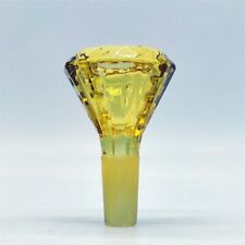 1 Pc Yellow Diamond Shape Glass Bowl Head Piece For Glass Bong 14mm picture