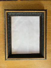 Antique TRAMP ART CARVED NOTCHED WOOD LAYERS Victorian Era Frame with Glass  picture