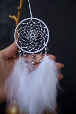 White handmade dream catcher for car rear view mirror Small dreamcatcher for car picture