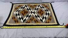 Vintage Antique Navajo Indian Diamond Dazzler Blanket Rug two hills 31.5x22