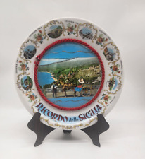 Vintage Ricordo Della Sicilia Ceramic Souvenir Plate, Sicily Italy Plate Gift picture