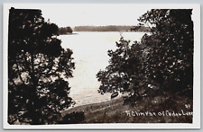 Vintage Postcard - RPPC - A Glimpse of Cedar Lake - Lawton Michigan - MI picture
