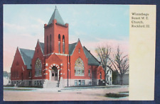 ca1910 Rockford Illinois Winnebago Street Methodist Church Postcard picture