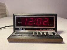 Spartus 1140 Apollo MCM Vintage Digital Alarm Clock  Wood Grain LED Tested Works picture